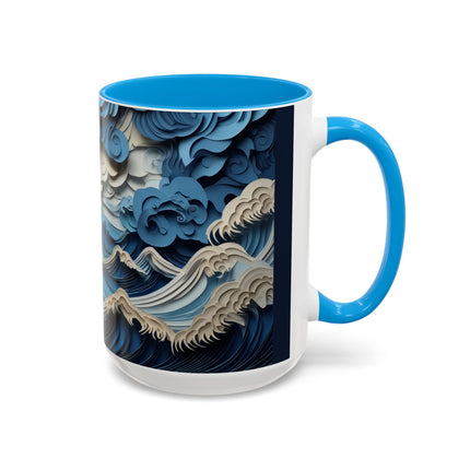 Dramatic Ocean with Crashing Waves Colorful Mugs (11oz, 15oz)