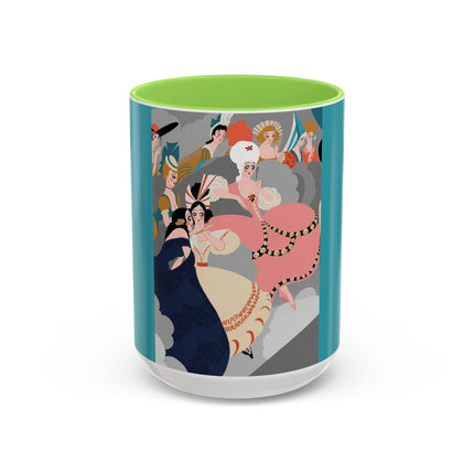 Celestial Masquerade Colorful Mugs – Theatrical Elegance & Floating Whimsy