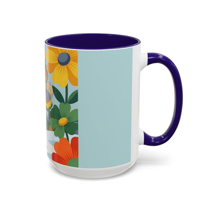 ❄️🌼 The Winter Flower Wanderer Colorful Mug – Colorful Art Deco Snow Fantasy