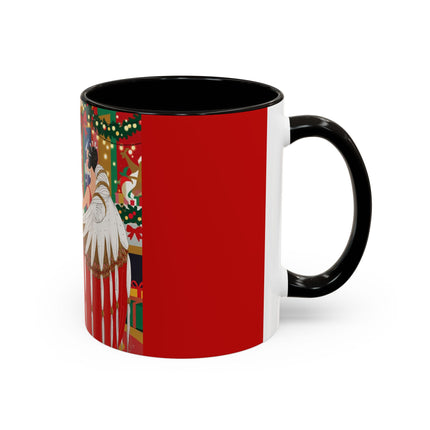 🎄💃 The Christmas Mirror Duet Colorful Mug – Art Deco Holiday Elegance