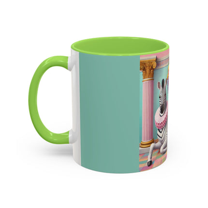 Still Life with Zebra, Fruit, and Pink Columns Colorful Mugs (11oz, 15oz)