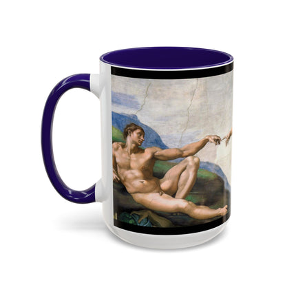 The Creation of Adam by Michelangelo Buonarroti Colorful Mugs (11oz, 15oz)