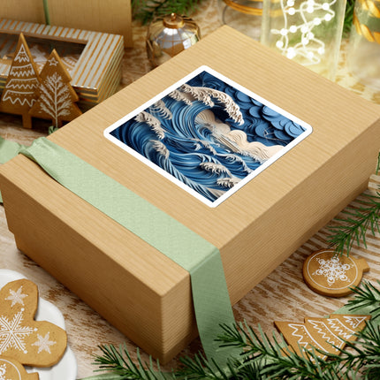 Dramatic Ocean with Crashing Waves Kiss-Cut Stickers (4 Sizes)