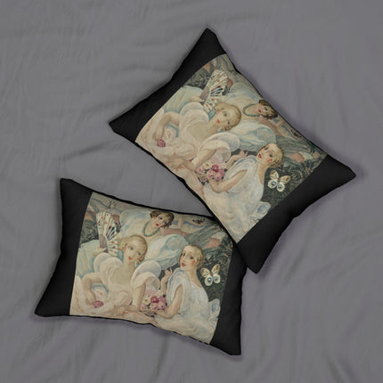 Les Femmes Fatales by Gerda Wegener Spun Polyester Lumbar Pillow