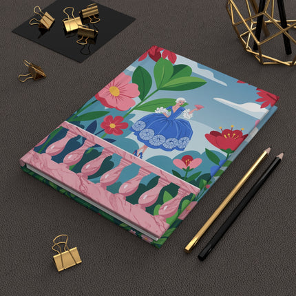 🌸💙 The Lady Of The Blue Garden Terrace Hardcover Journal – Art Deco Floral Elegance
