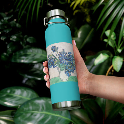 Irises by Vincent Van Gogh Copper Vacuum Insulated Bottle, 22oz
