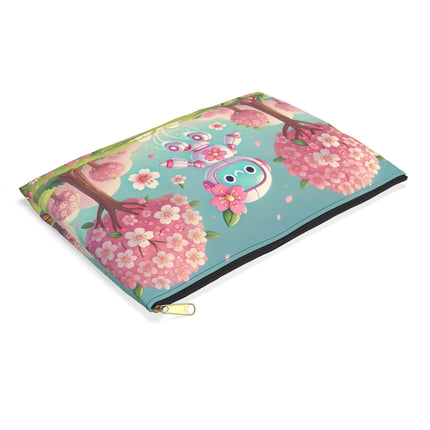 Sakura Sentinel Accessory Pouch – Robot Fairy & Blossom Magic