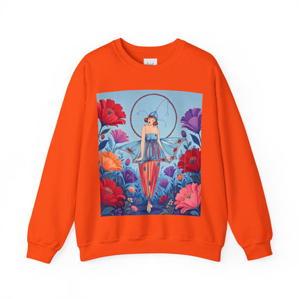 🎪🌺 The Flower Garden Harlequin Crewneck Sweatshirt – Art Deco Fashion Whimsy