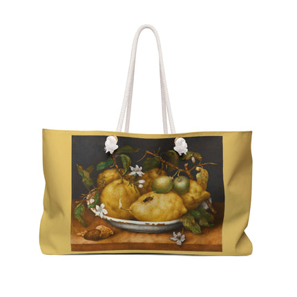 Still Life with Bowl of Citrons by Giovanna Garzoni Weekender Bag