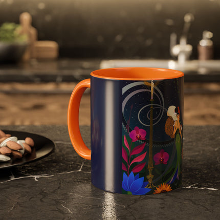 The Lady Of The Starlit Candles Colorful Mugs – Art Deco Theatrical Romance