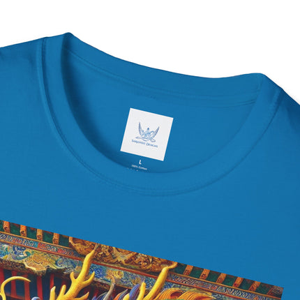 Tibetan Dragon Over Kabuki Duel Softstyle T-Shirt