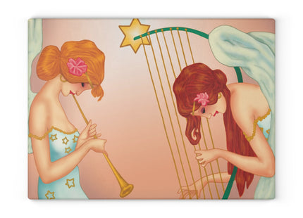 Heavenly Angel Duet Glass Cutting Board