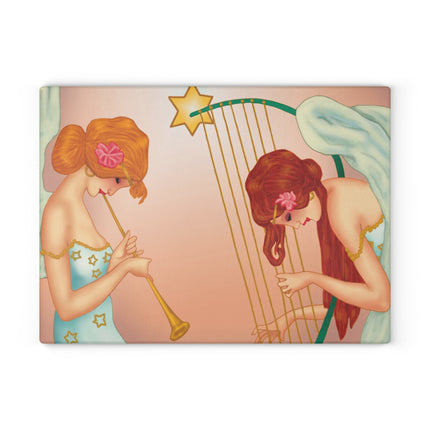 Heavenly Angel Duet Glass Cutting Board