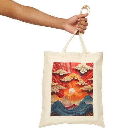 Vibrant Sunrise Sky Cotton Canvas Tote Bag