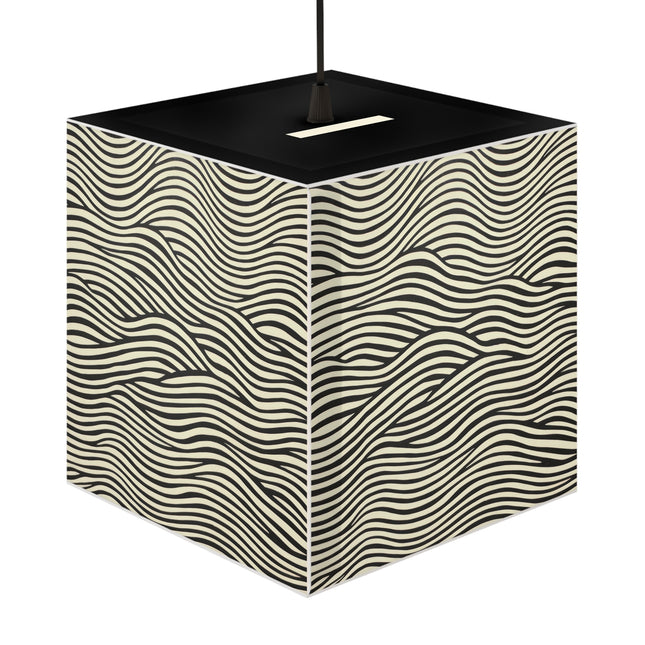 Wave Pattern on White Light Cube Lamp