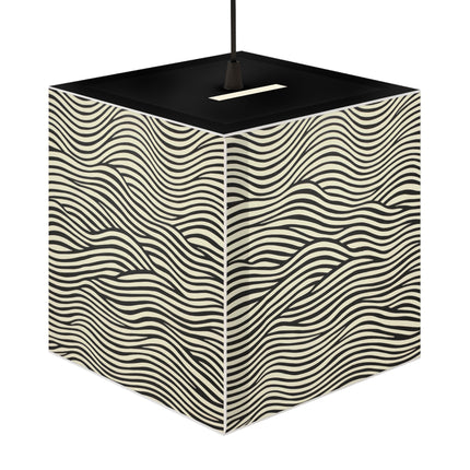 Wave Pattern on White Light Cube Lamp