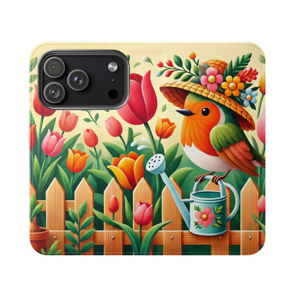 🌷🐦 The Little Garden Tender Flip Case – Sunshine, Care & Storybook Charm
