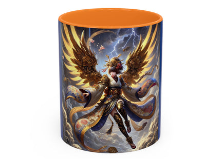 Valkyrie Descending Through Storm Colorful Mugs (11oz, 15oz)