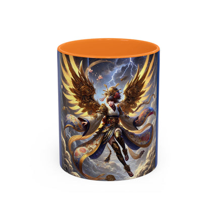 Valkyrie Descending Through Storm Colorful Mugs (11oz, 15oz)