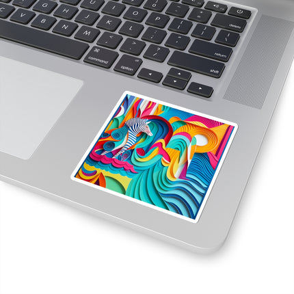 Surfing Zebra Kiss-Cut Stickers (4 Sizes)