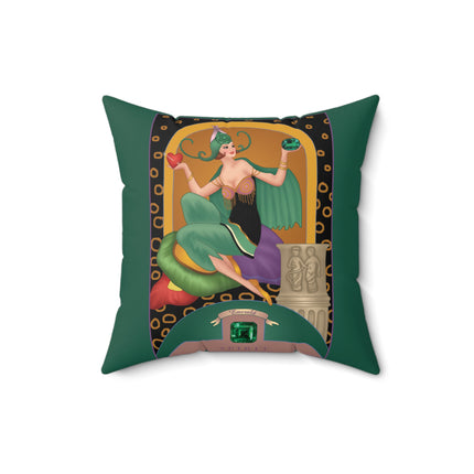 May & Emerald (from the Gem Series) by Sofia Chiostri Spun Polyester Square Pillow