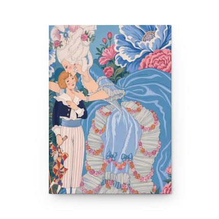 🌸🩵 The Lady Of The Enchanted Flower Garden Hardcover Journal – Art Deco Floral Elegance