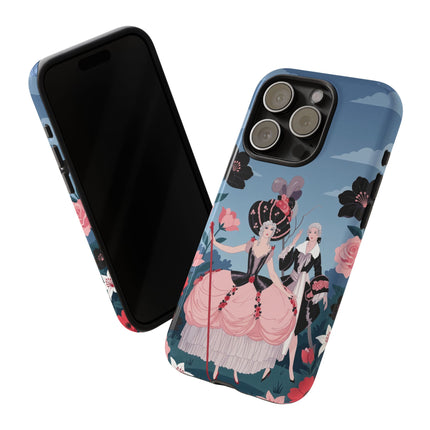 🌹🎭 The Rose Masquerade Promenade Phone Case – Art Deco Floral Elegance