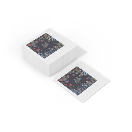 Rank Badge with Mandarin Duck White Coined Napkins