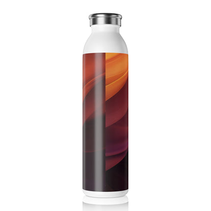 Wave Pattern with Intertwined Hues of Orange, Rose, Maroon, and Purple Slim Water Bottle
