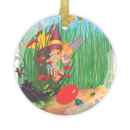Spring Fairies & Floral Delights Glass Ornament