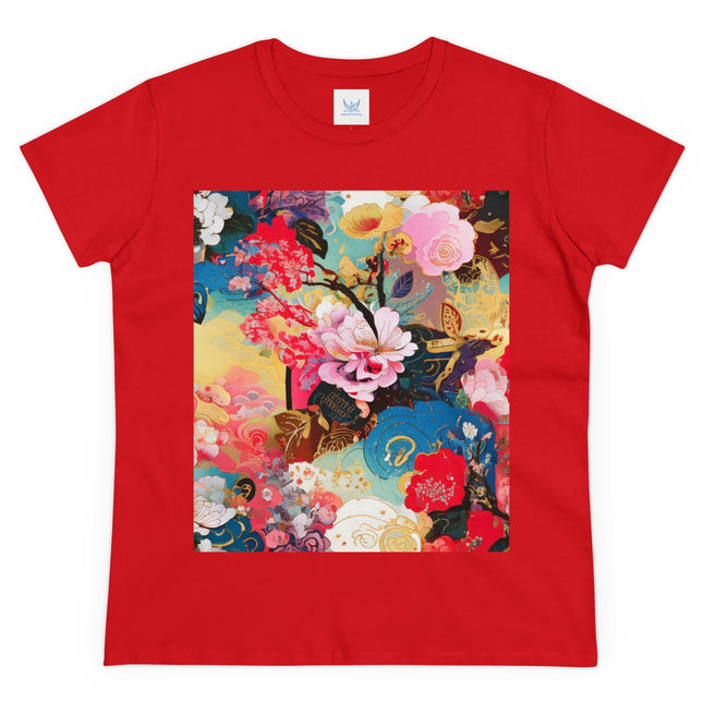Women's Ethereal Irises Print Midweight Cotton Tee