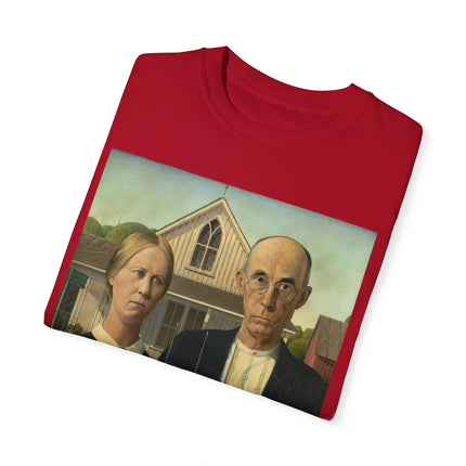 American Gothic by Grant Wood Unisex Garment-Dyed T-shirt