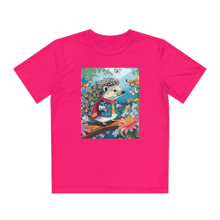 Cute Hedgehog Youth Competitor Tee – Garden Adventure & Whimsical Charm