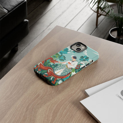 🐉🌿 The Dragon Keeper Phone Case – Art Deco Floral Fantasy