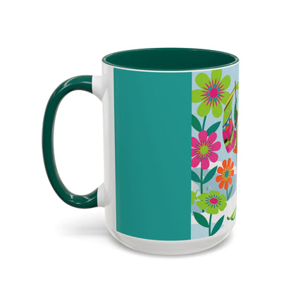 🎿🌸 The Winter Flower Adventurer Colorful Mug – Colorful Ski Fantasy