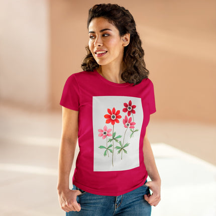 Women's Anemone Print Midweight Cotton Tee