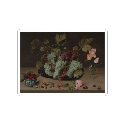 Still-life with Grapes, Flowers, & Berries by Isaak Soreau Die-Cut Stickers (5 Sizes)