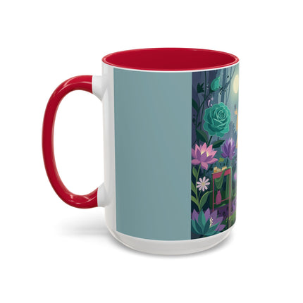 The Lady Of The Moonlit Garden Colorful Mugs – Art Deco Botanical Serenity
