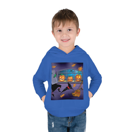 Whimsical Halloween Mischief Toddler Pullover Fleece Hoodie