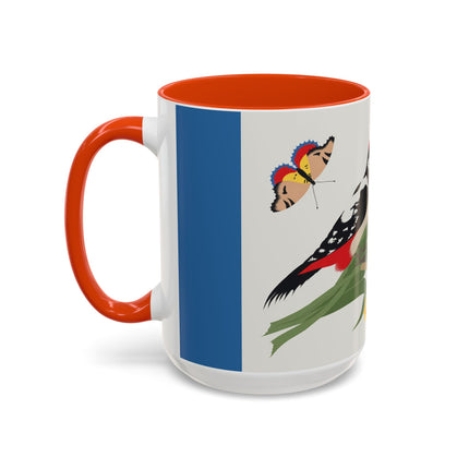 Woodpecker & Tulip Colorful Mugs – Vibrant Spring & Bold Beauty