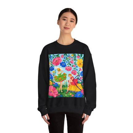 🌸🧚 The Fairies In The Flower Garden Crewneck Sweatshirt – Art Deco Floral Whimsy
