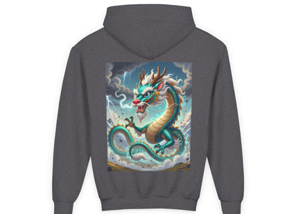 Tibetan Dragon in Battle Youth Heavy Blend Hooded Sweatshirt