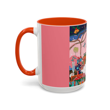 🎀🎄 Christmas Morning In The Rose Parlor Colorful Mug – Art Deco Holiday Fantasy