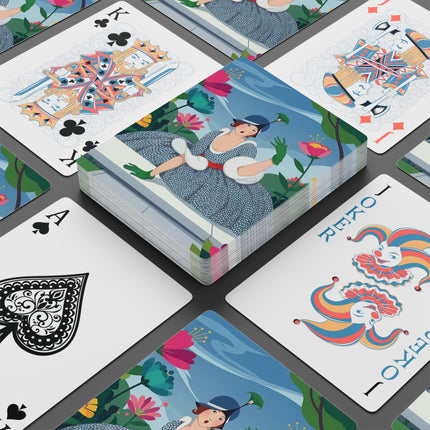 🌸🌿 The Lady Of The Secret Garden Playing Cards – Art Deco Garden Elegance