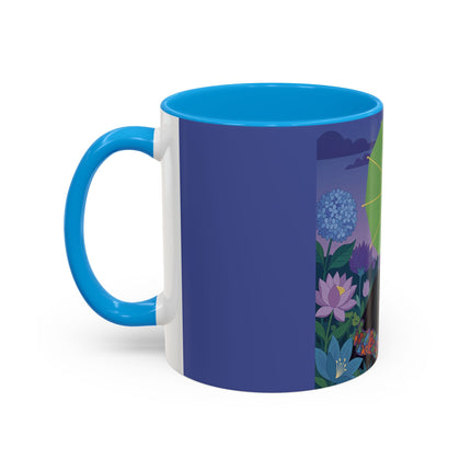 The Lady Of The Moonlit Needlework Colorful Mugs – Art Deco Crafting Elegance