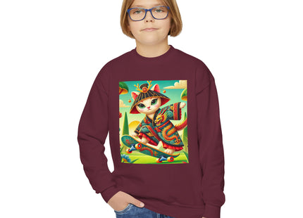 Dragon Dance on Wheels Youth Crewneck Sweatshirt