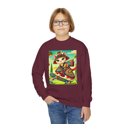 Dragon Dance on Wheels Youth Crewneck Sweatshirt – Energy, Style & Fearless Creativity
