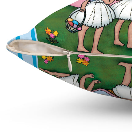 Enchanted Easter Gathering Spun Polyester Square Pillow