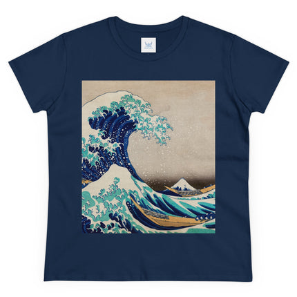 The Great Wave off Kanagawa by Katsushika Hokusai Women's Midweight Cotton Tee