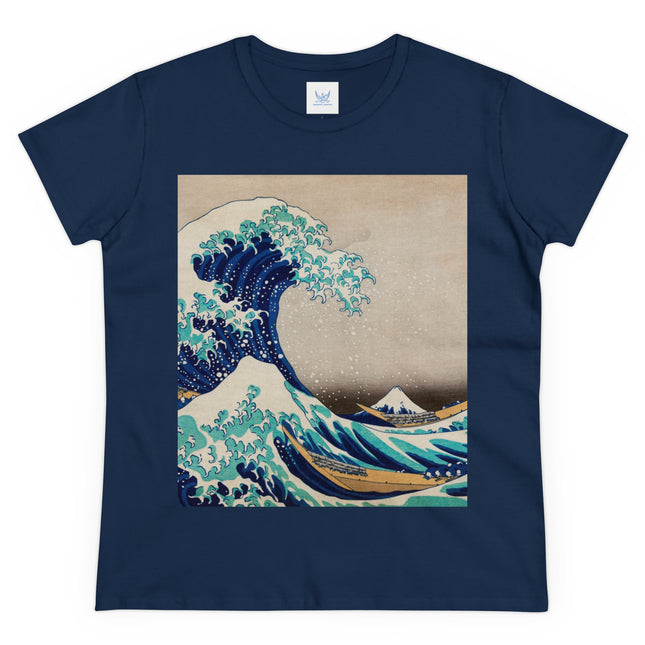 The Great Wave off Kanagawa by Katsushika Hokusai Women's Midweight Cotton Tee